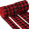 3 Rolls Buffalo Plaid Burlap Wired Ribbon Weave Ribbon with Wired Edge Bows Craft Decoration for Big Bow Wreath Tree Decoration Outdoor (Black and Red Plaid,1.34, 2.4, 1.77 Inches)